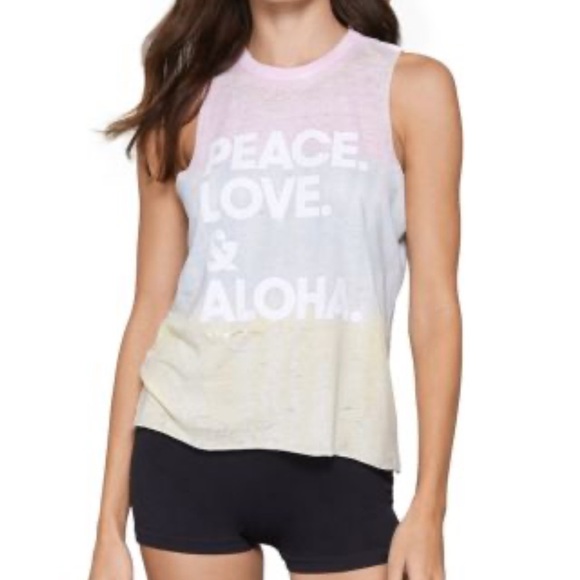 Spiritual Gangster Peace Love Aloha Tank Top - Picture 1 of 5